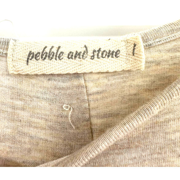 Pebble and Stone size Large cream oatmeal color long sleeve blouse shirt button - Picture 4 of 4